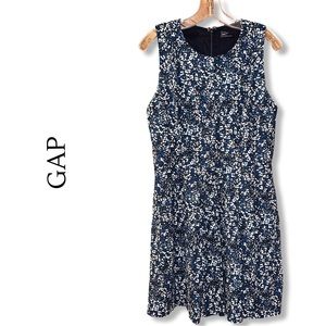 GAP Sleeveless Blue Floral Fit and Flare Dress